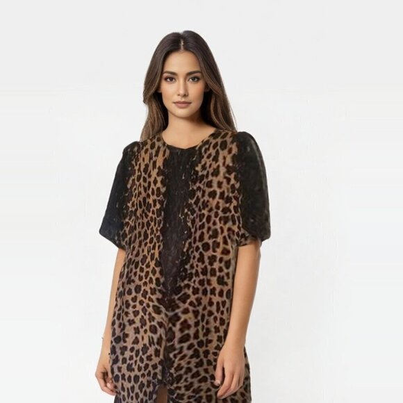 PURE Alfred Sung Size XS leopard print shift dress - Picture 1 of 8
